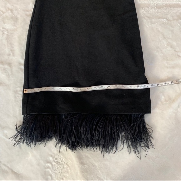 Trina Turk Sm Black Dress with Cutout and Feathers - Picture 6 of 8